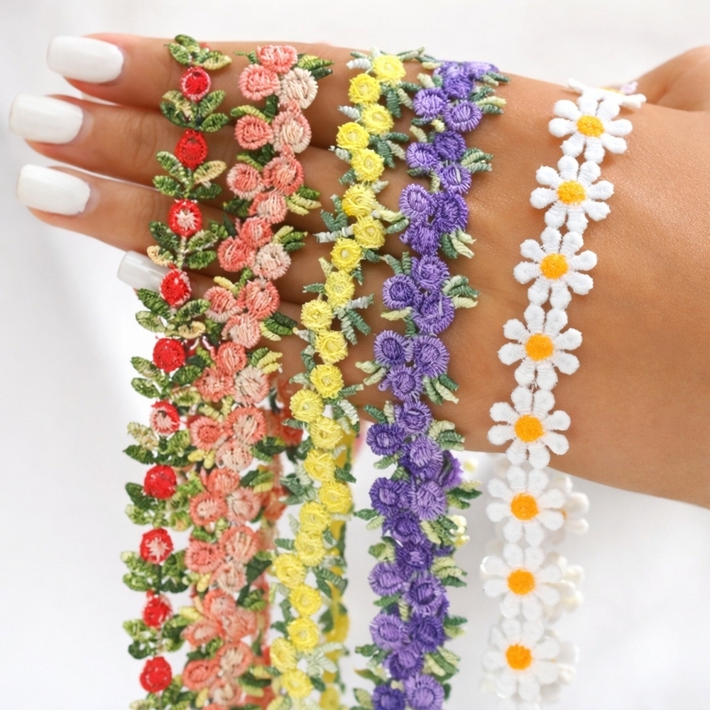 5 Pieces Adjustable Floral Choker Necklace Set - Multicolor Y2K Style